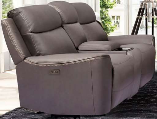 Furniture of America® Artemia Gray Power Reclining Loveseat-0