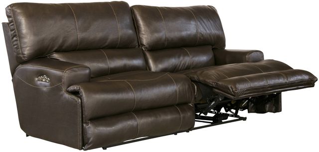 Catnapper® Wembley Steel Leather Power Lay Flat Reclining Sofa with Power Adjustable Headrest-1