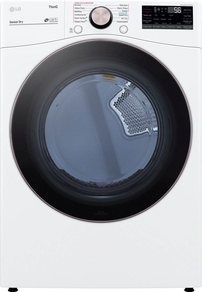 LG 7.4 Cu. Ft. White Front Load Gas Dryer