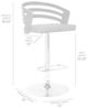 Armen Living Adele Chrome/Cream/Walnut Swivel Bar Stool-2