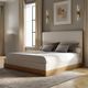 ACME Furniture Zoey Beige Upholstered Eastern King Panel Bed-1
