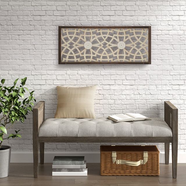 Olliix by Madison Park Damask Wood Panel Wood Carved Wall Panel-1