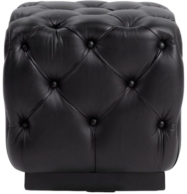 Classic Home Briar Midnight Raven 18" Square Ottoman-2
