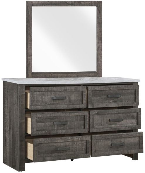 Mazin Furniture Beowulf Rustic Grey Mirror-3