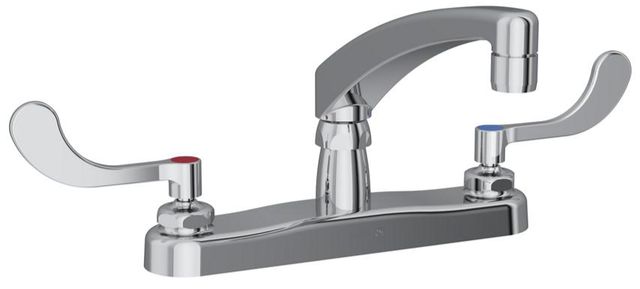Elkay Chrome 8" Centerset Exposed Deck Faucet with 8" Arc Tube Spout and 4" Wristblade Handles-0