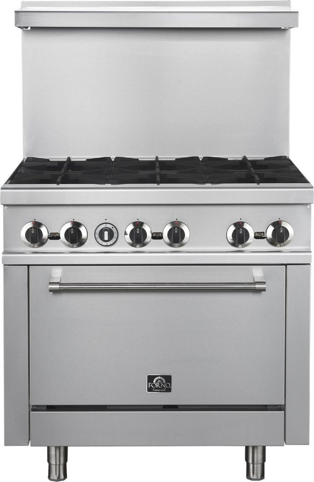 FORNO® 36" Stainless Steel Commercial Freestanding Gas Range -0