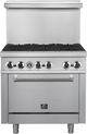 FORNO® 36" Stainless Steel Commercial Freestanding Gas Range -0