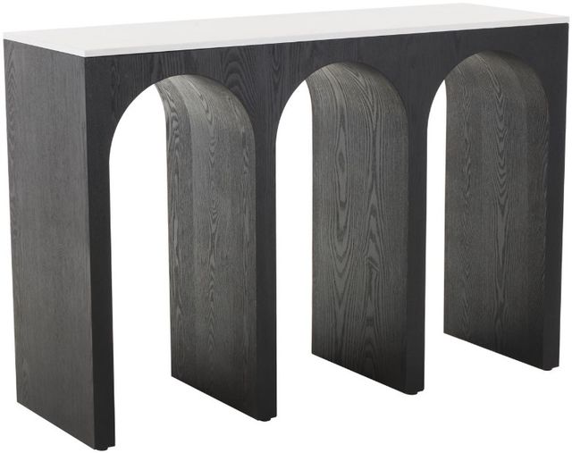 Deco Marche White Arched Cutout Console Table with Black Base-0