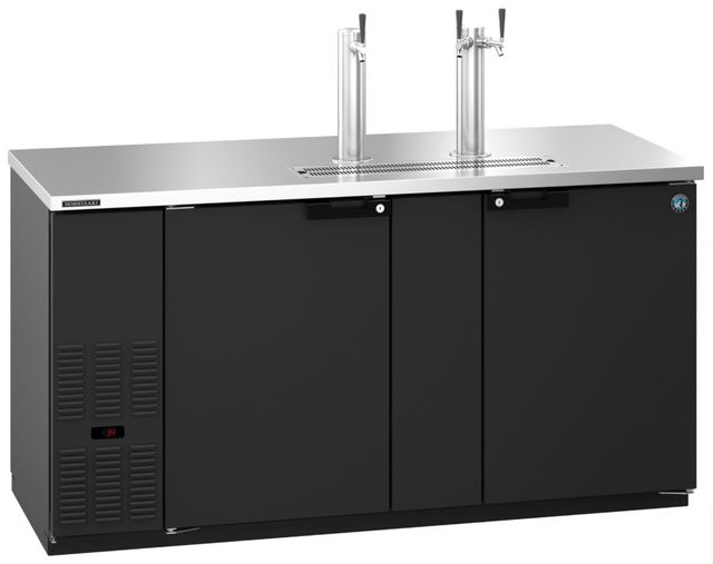 Hoshizaki Back Bar 70" 21.8 Cu. Ft. Black Vinyl Two Section Direct Draw Refrigerator-2