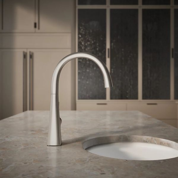 KOHLER® Graze® Vibrant Stainless Single-Handle Bar Sink Faucet-4