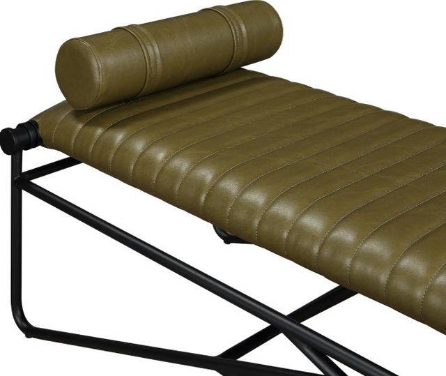 Meridian Furniture Gatsby Olive/Matte Black Vegan Leather Bench-3