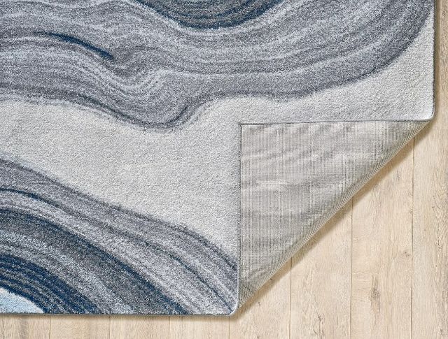 KAS Rugs Illusions Blue/Gray Marble 5'x8' Area Rug-2