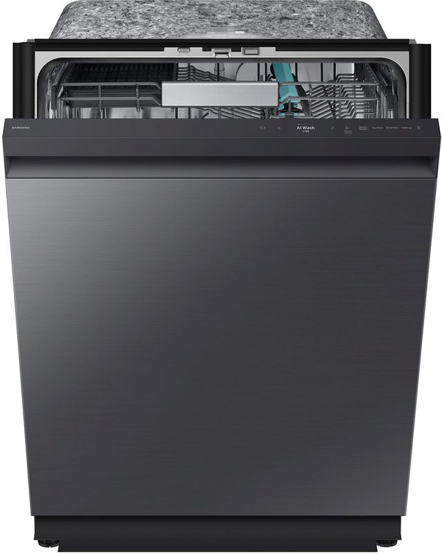 Samsung Bespoke 24" Fingerprint Resistant Matte Black Steel Top Control Built-In Smart Dishwasher with 3rd Rack Washing System-2