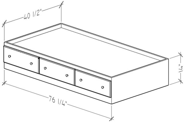 Perdue Woodworks 12,000 Essential Brown Twin Mates Bed-2