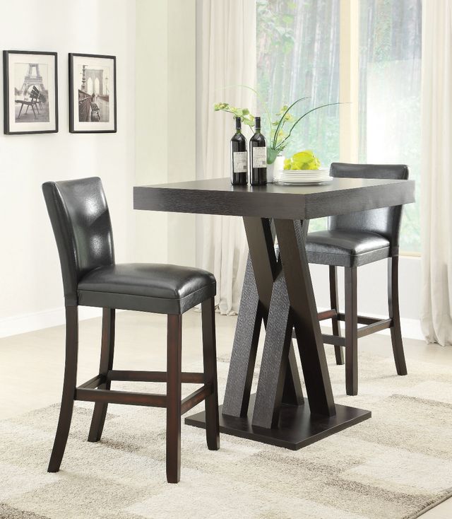 Coaster® Freda Cappuccino Double X-Shaped Base Square Bar Table-2
