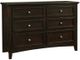 Vaughan-Bassett Bonanza Merlot 6-Drawer Studio Dresser-0