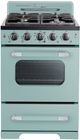 Unique® Appliances Classic Retro 24" Ocean Mist Turquoise Freestanding Gas Range-0