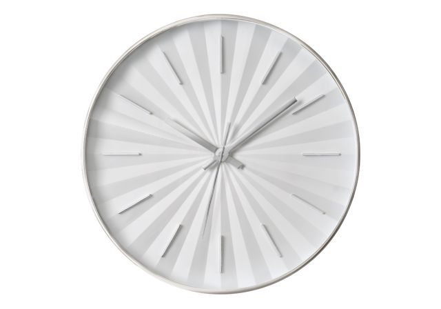 Monarch Specialties Inc. White 12" Wall Clock with Silver Time Markers-0