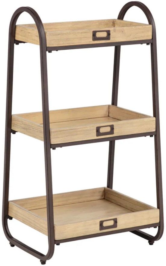 Linon Rustic Brown Three Tiered Storage Shelf-0