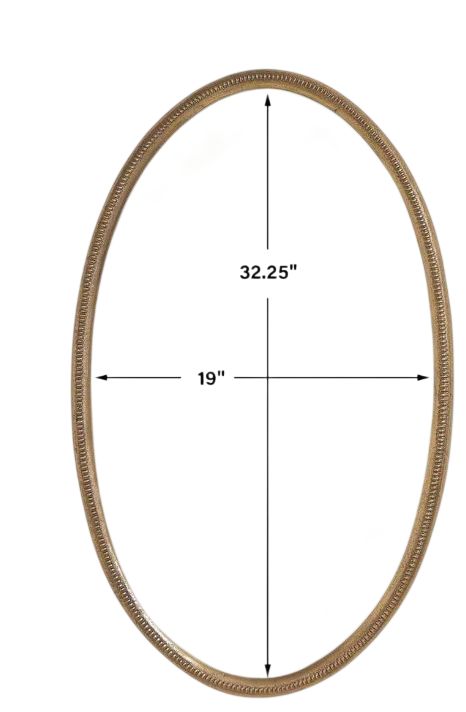 Uttermost® Ellis Antique Brass Beaded Oval Mirror-3