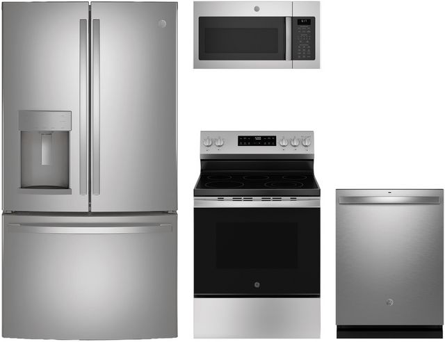 GE® 4 Piece Stainless Steel Kitchen Package