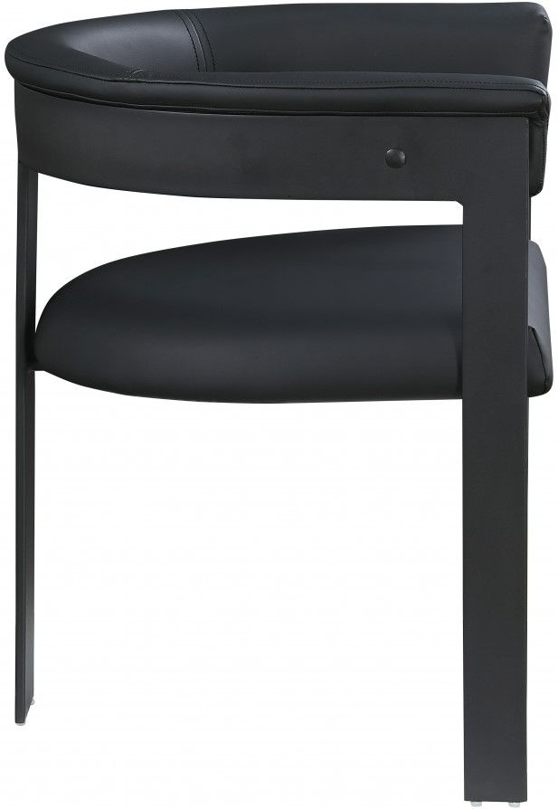 Meridian Furniture Romeo Black/Matte Black Vegan Leather Dining Chair-2