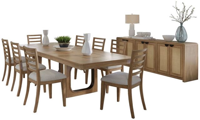 Parker House® Escape 10-Piece Glazed Natural Oak/Mirage Mist Full Dining Set-0