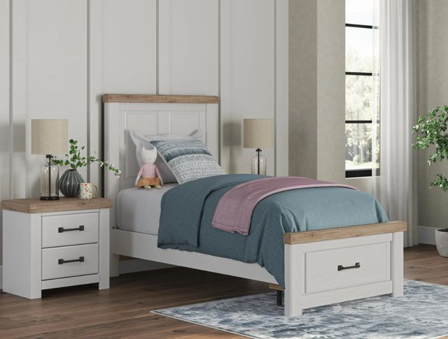 Signature Design by Ashley® Savonport Brown/White Twin Panel Storage Bed-1