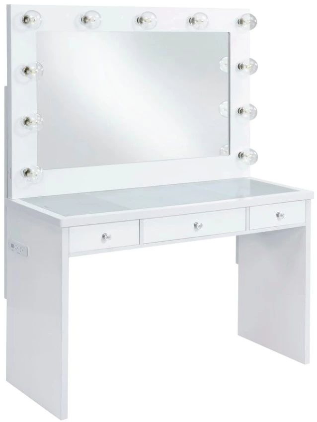 Elements International Ariana White Vanity Table-0