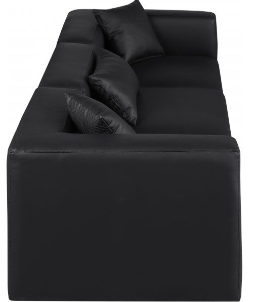 Meridian Furniture Cube 3-Piece Black Vegan Leather Modular Sofa-2