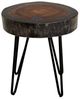 International Furniture Direct Parota Epoxy Stained Brown Chairside Table with Black Base-0