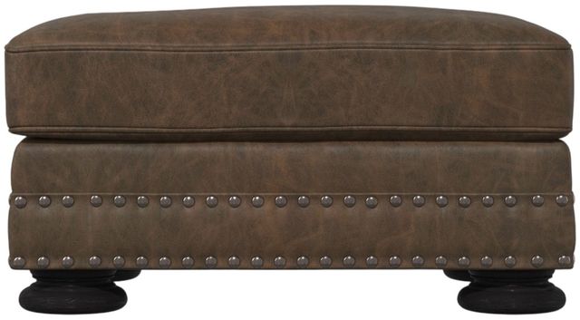 Bernhardt Foster Brown Leather Ottoman-1