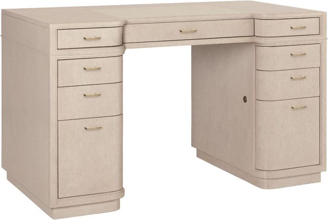 Hooker® Furniture Marlowe Polished Limestone Knee-Hole Desk-0