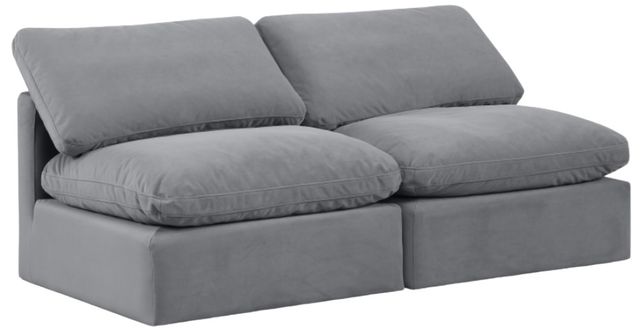 Meridian Furniture Indulge 2-Piece Gray Velvet Armless Sofa-0