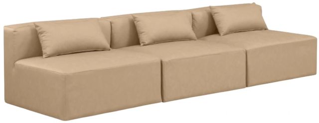 Meridian Furniture Cube 3-Piece Tan Leather Sofa-0