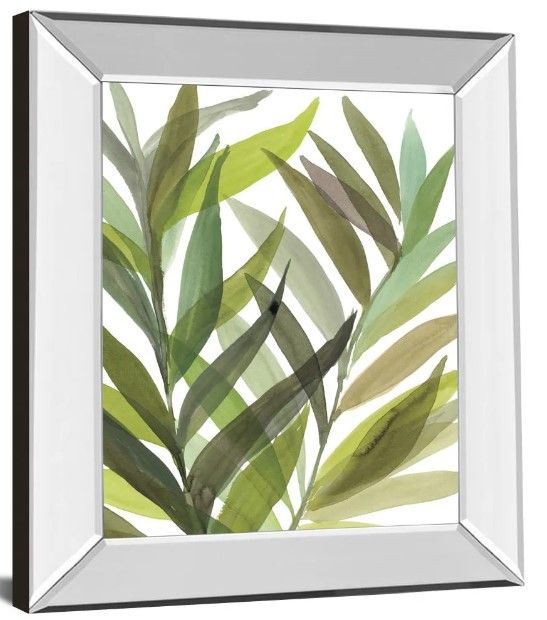 Classy Art Tropical Greens I by Rebecca Meyers Mirror Framed Wall Art-0