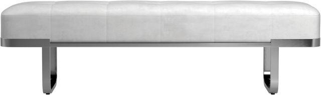 Coaster® Off White and Chrome Bench-0