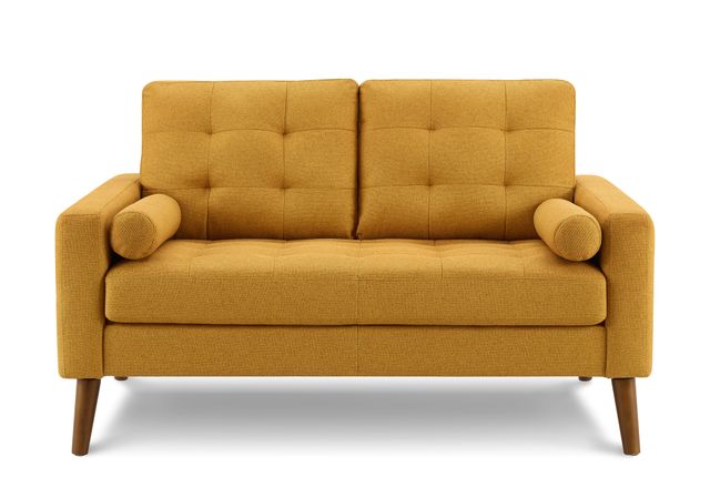 Monarch Specialties Inc. Orange 58" Loveseat with 2 Pillows-0