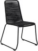 Armen Living Shasta 2-Piece Black Rope/Steel Outdoor Dining Side Chair Set-2
