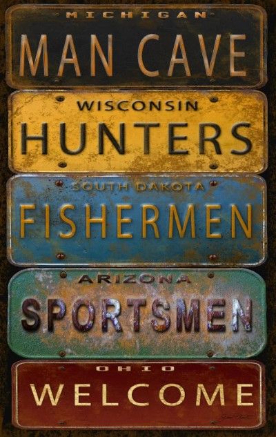 Classy Art License Plate Man Cave by Jean Plout Wall Art-0