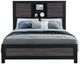 Global Furniture USA Lisbon Black/Gray Queen Panel Bookcase Bed-1