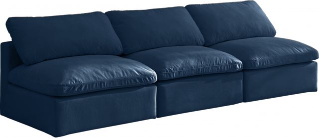 Meridian Furniture Plush Navy Velvet Standard Cloud Modular Sofa-0