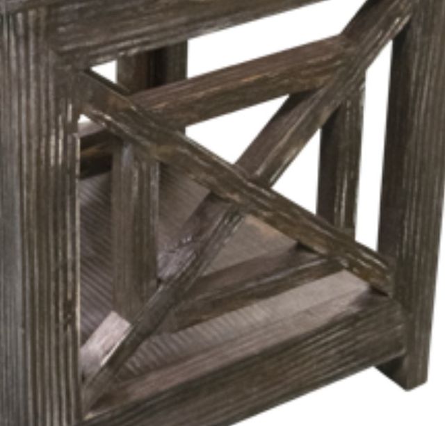 American Wholesale Furniture X Squared Barnwood End Table -1
