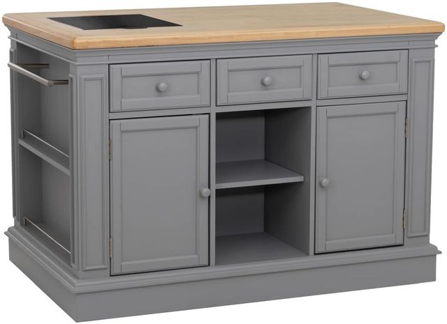 Powell® Penda Gray Kitchen Island with Stools-4