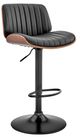 Armen Living Brock Black/Walnut Adjustable Bar Stool-0
