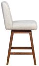 Armen Living Basila Beige/Brown Oak Swivel Counter Stool-3