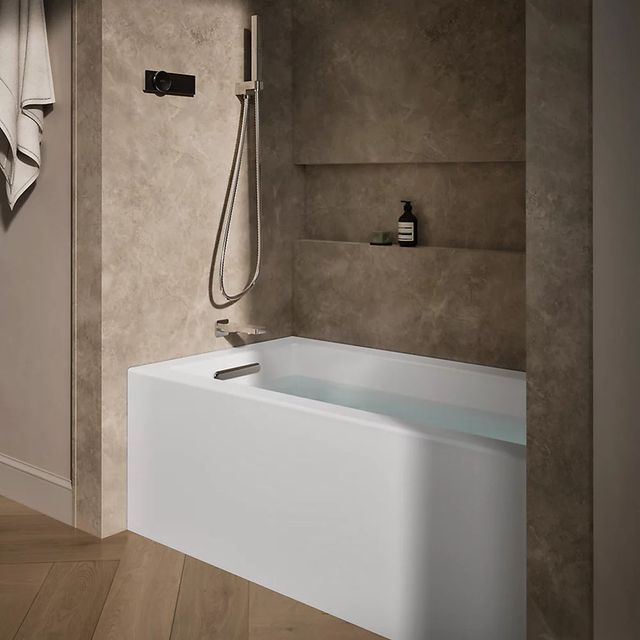 KOHLER® Underscore® White 60" x 32" Alcove Bath - Left Drain-2