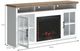 Legends Home Hampton Barnwood/Jasmin White 74" Fireplace Console-2