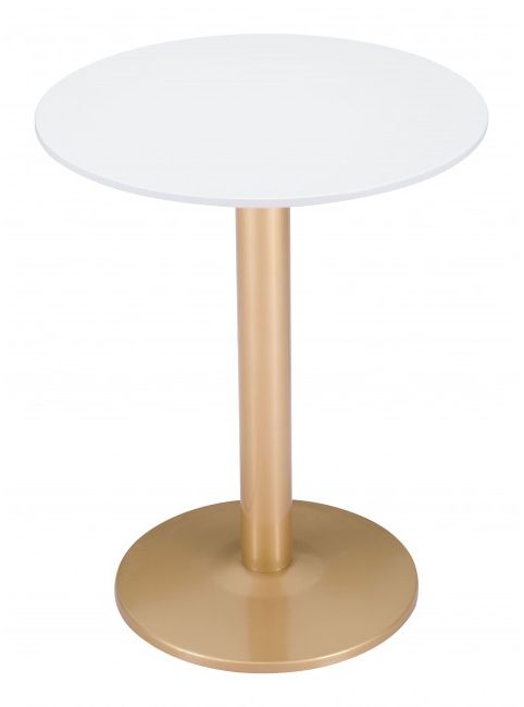 Zuo® Modern Alto Bistro White Bistro Table with Gold Base-2