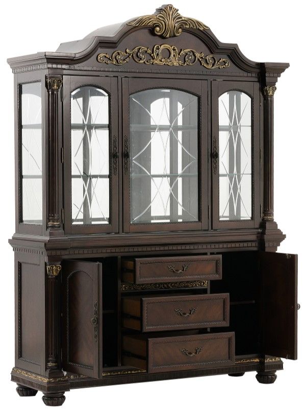 Homelegance® Russian Hill Cherry Buffet and Hutch-3